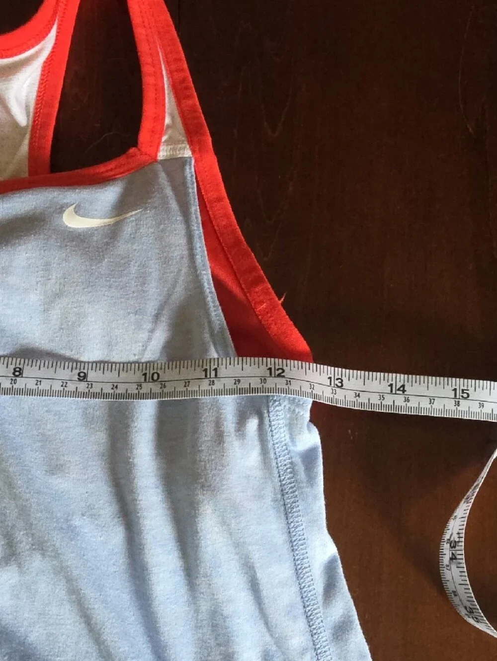 Nike Women's Sky Blue Tank with Bright Red Trim